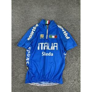 Italia Cycling Jersey Mens Large Italy Skoda Sportful Road Bike Racing Shirt
